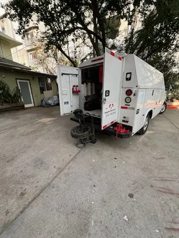 Magnet Plumbing service vehicle on-site for Water Heater Repair in Palma Ceia West